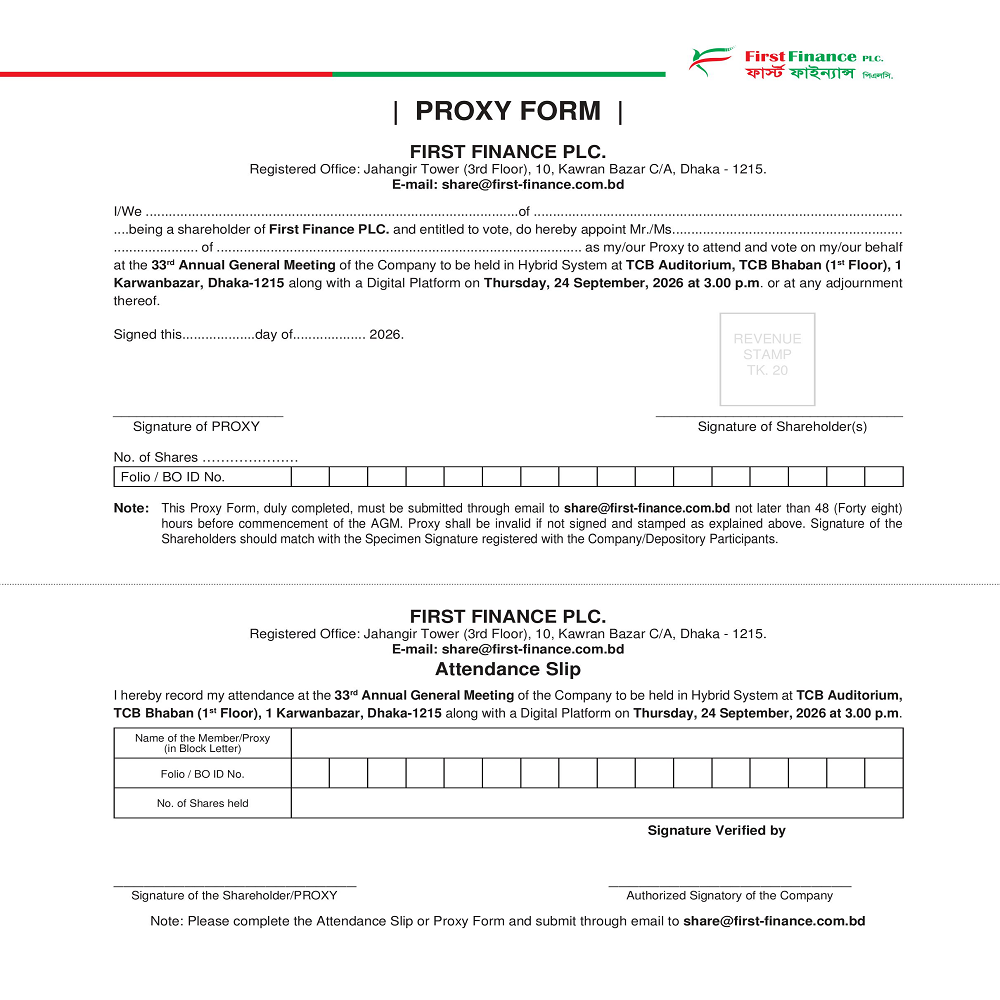 Proxy form for 33rd AGM